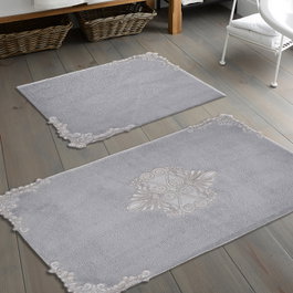 Mijölnir Juego de alfombras de baño de felpa Gris